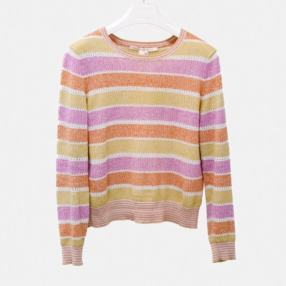 Veronica Beard Striped Rib-Knit Sweater - Picture 2 of 6